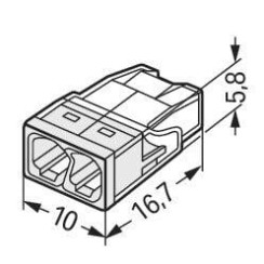 2273-202 З'єднувач PUSH WIRE® для зрощування; для монолітних провідників; макс. 2.5 мм²; прозорий