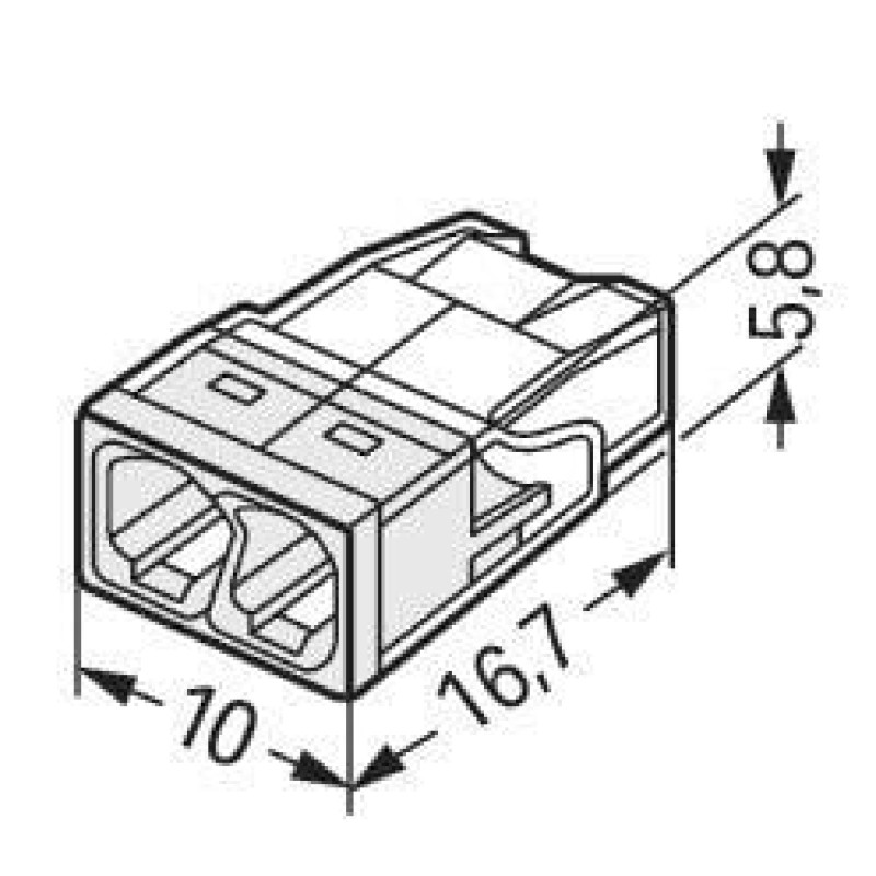 2273-202 З'єднувач PUSH WIRE® для зрощування; для монолітних провідників; макс. 2.5 мм²; прозорий