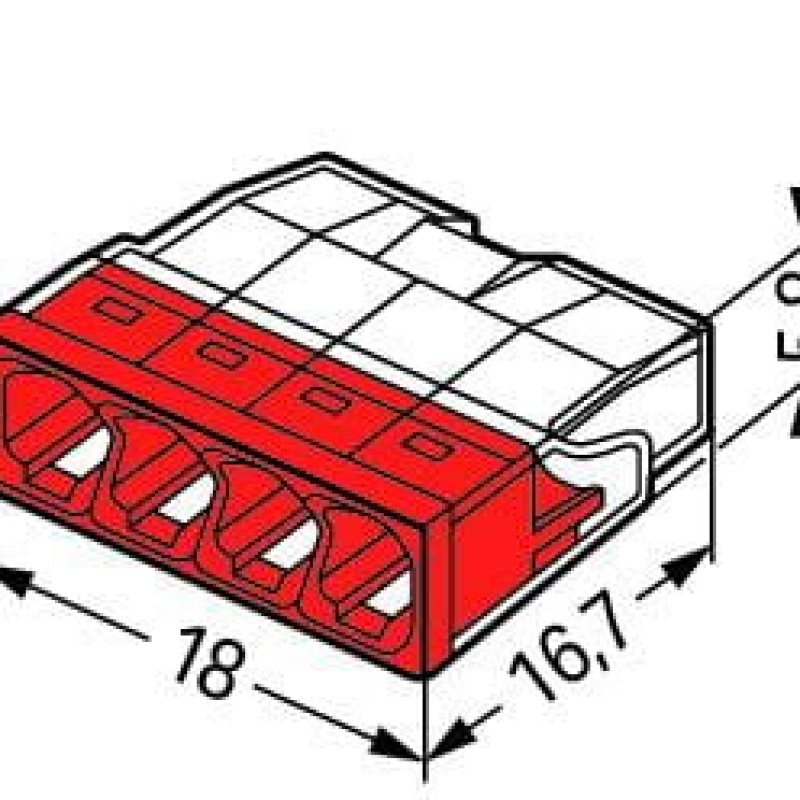 2273-204 З'єднувач PUSH WIRE® для зрощування; для монолітних провідників; макс. 2.5 мм²; прозорий