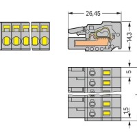 231-118/026-000 1-провідний роз'єм-розетка; CAGE CLAMP®; 2.5 мм²; сірий