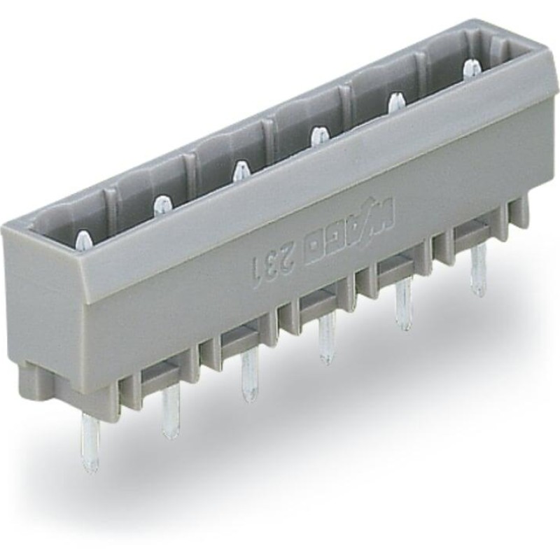 231-271/001-000 THT male header;1.2 x 1.2 mm solder pin;straight;gray