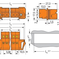 231-639/129-000 1-провідний штекер; CAGE CLAMP®; 2,5 мм²; відстань між контактами 5,08 мм; 9-контактний; фланець із застібкою; 2,50 мм²; помаранчевий