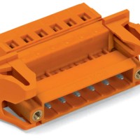 231-639/129-000 1-провідний штекер; CAGE CLAMP®; 2,5 мм²; відстань між контактами 5,08 мм; 9-контактний; фланець із застібкою; 2,50 мм²; помаранчевий