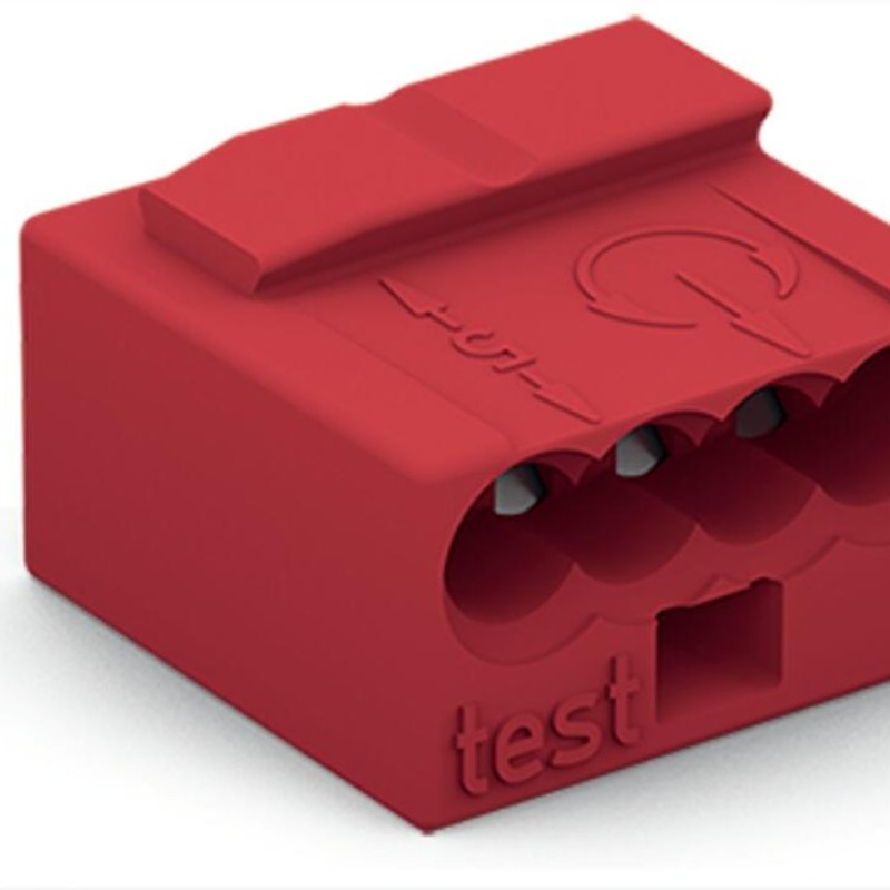 243-804 MICRO PUSH WIRE® connector for junction boxes;for solid conductors;max. 0.8 mm Ø;red