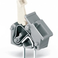 256-753/999-950 Stackable PCB terminal block; push-button; 2.5 mm²; Pin spacing 7.5/7.62 mm; 1-pole; suitable for Ex-e applications; CAGE CLAMP®; commoning option; 2,50 mm²; light gray