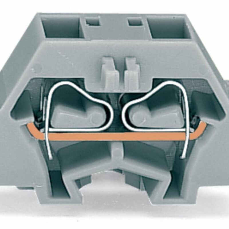 260-346 4-conductor terminal block;without push-buttons;with snap-in mounting foot;orange