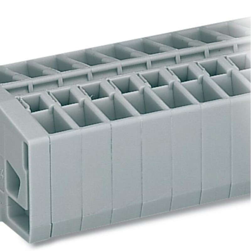 264-109 2-conductor terminal strip;without push-buttons;with fixing flanges;gray