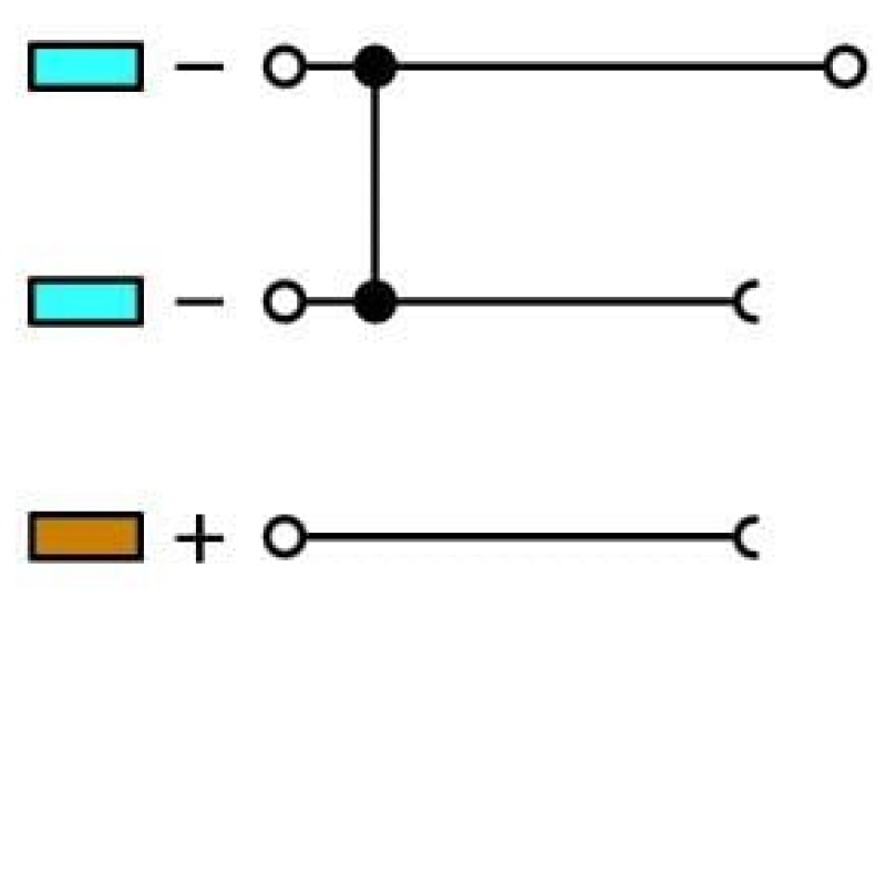 270-564 3-conductor sensor supply terminal block;Internal commoning, 9 A;with colored conductor entries;orange