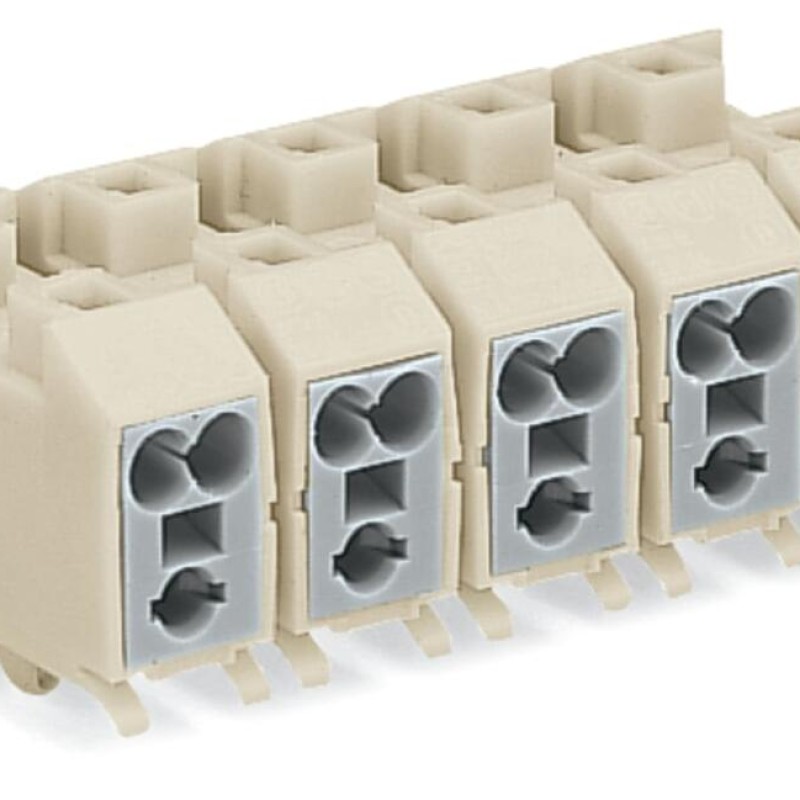 272-135/104-000 Power supply connector;without push-buttons;with snap-in mounting feet;white