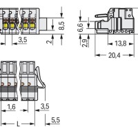 2734-111/037-000 1-провідний роз'єм-розетка; кнопка; Push-in CAGE CLAMP®; світло-сірий