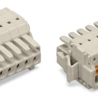 2734-111/037-000 1-провідний роз'єм-розетка; кнопка; Push-in CAGE CLAMP®; світло-сірий