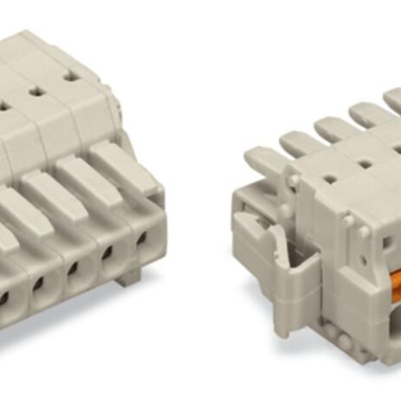 2734-111/037-000 1-провідний роз'єм-розетка; кнопка; Push-in CAGE CLAMP®; світло-сірий
