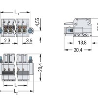 2734-114/107-000 1-провідний роз'єм-розетка; кнопка; Push-in CAGE CLAMP®; світло-сірий