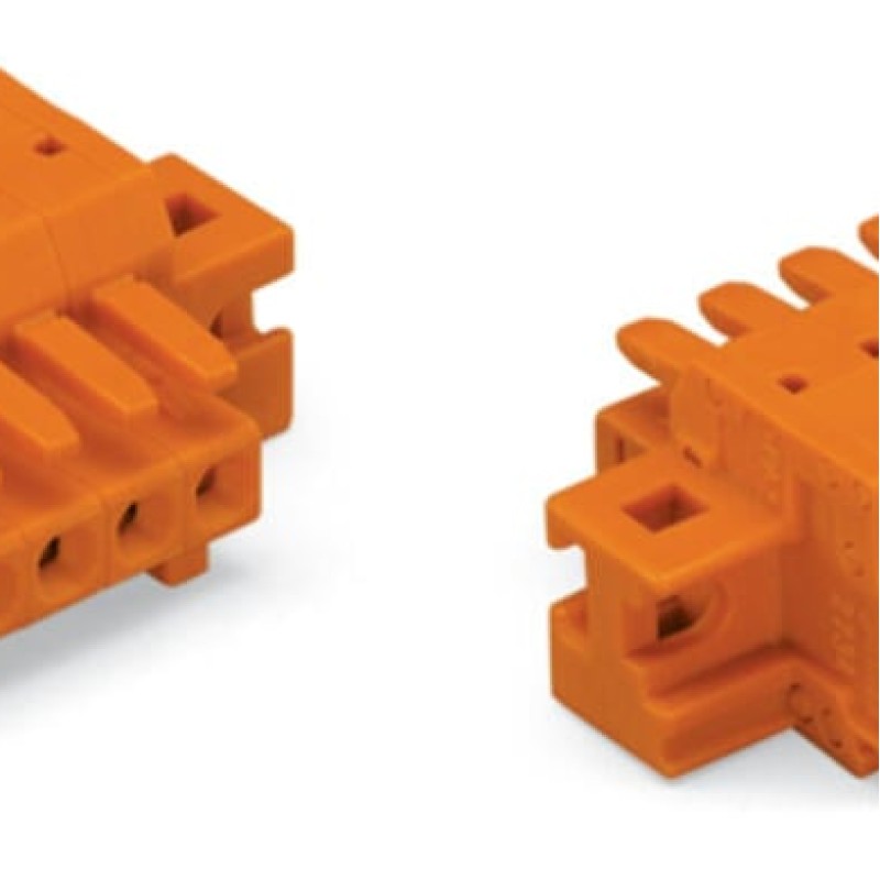 2734-210/031-000 1-conductor female connector;push-button;Push-in CAGE CLAMP®;orange