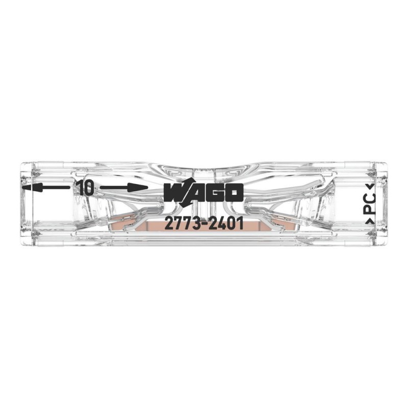 2773-2401 PUSH WIRE® Inline Splicing Connector;for solid and stranded conductors;max. 4 mm²;transparent