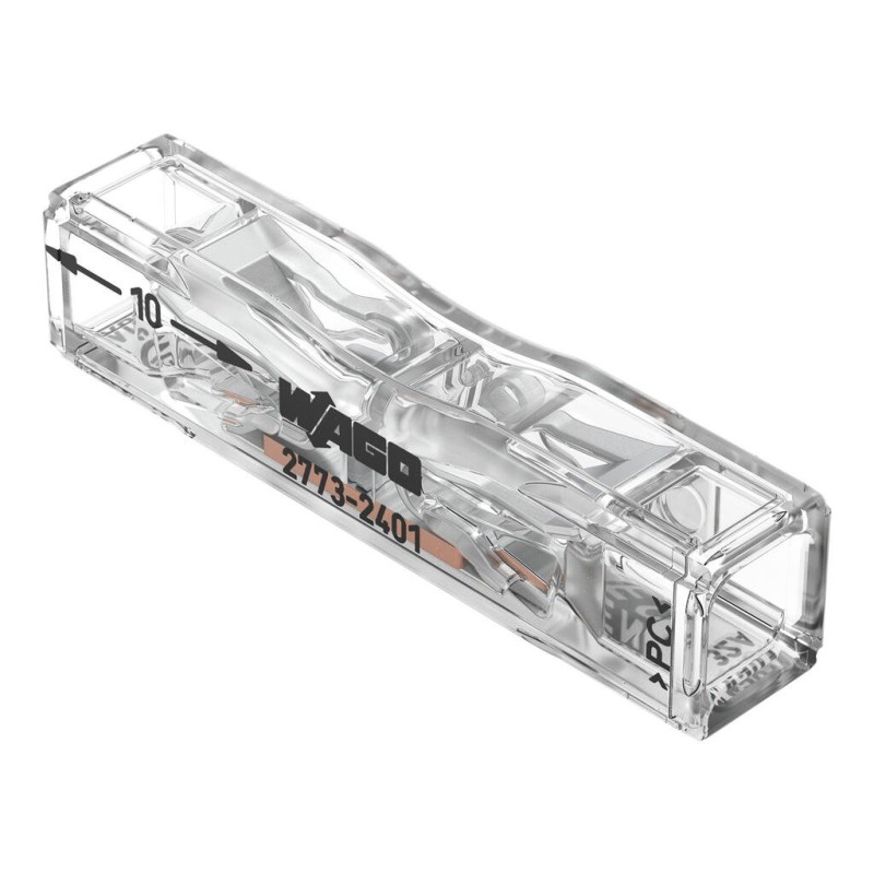 2773-2401 PUSH WIRE® Inline Splicing Connector;for solid and stranded conductors;max. 4 mm²;transparent