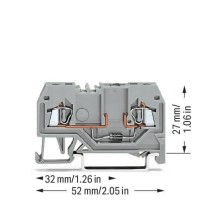 279-915/281-411 Клемна колодка для компонентів; 2-провідний; з діодом 1N4007; сірий