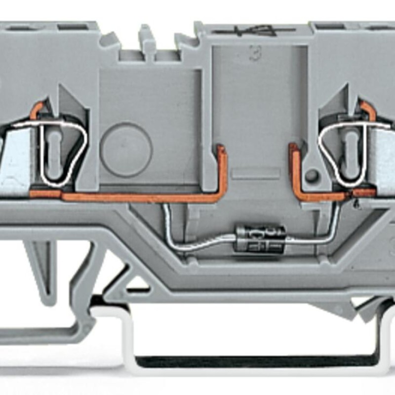 279-915/281-411 Component terminal block;2-conductor;with diode 1N4007;gray