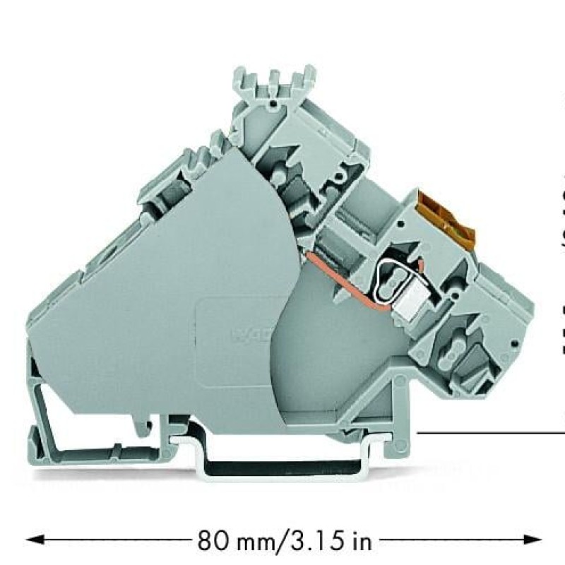 280-556 3-conductor sensor/actuator terminal block;with colored conductor entries;2.5 mm²;gray