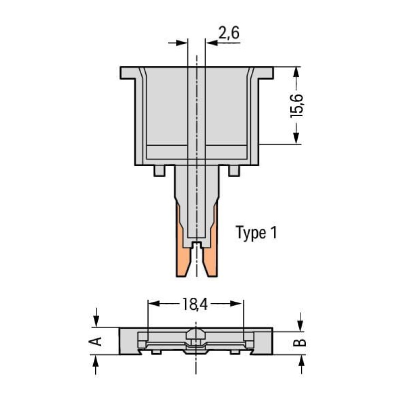 280-801 Empty component plug housing;gray