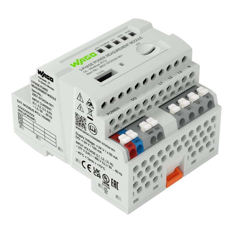 2857-570/024-001 Модуль вимірювання 3-фазної потужності; 3x277/480 В/1 А; Modbus RTU
