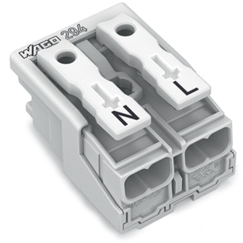 294-4012 Lighting connector;push-button, external;without ground contact;white