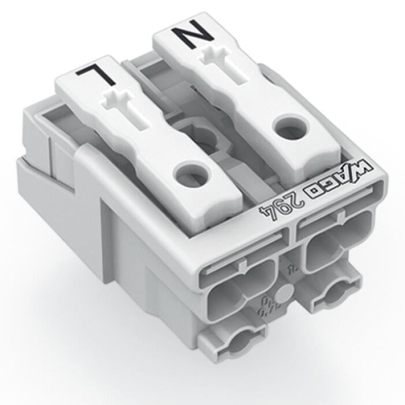 294-4012 Lighting connector;push-button, external;without ground contact;white