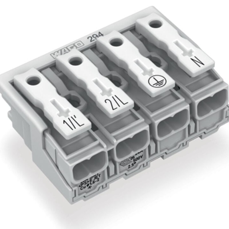 294-4024 Lighting connector;push-button, external;without ground contact;white