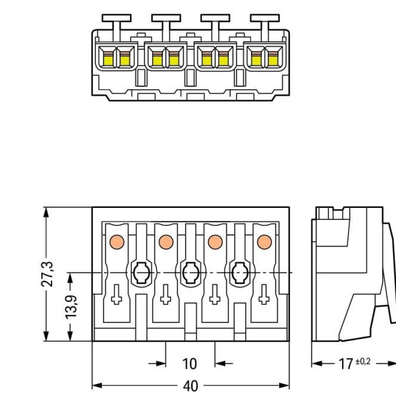 294-4024 Lighting connector;push-button, external;without ground contact;white