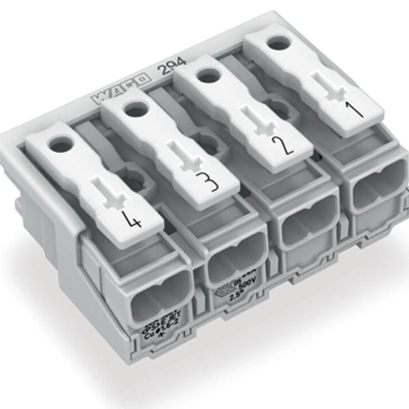 294-4044 Lighting connector;push-button, external;without ground contact;white