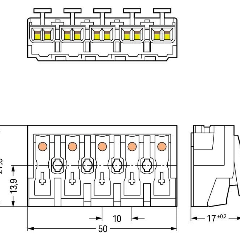 294-4045 Lighting connector;push-button, external;without ground contact;white