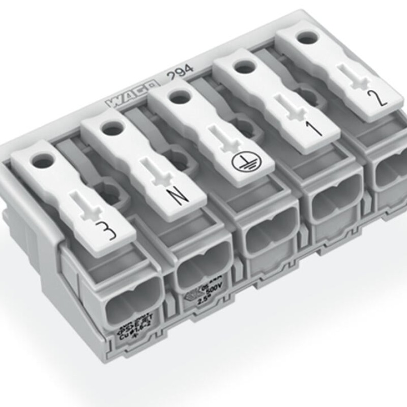294-4055 Lighting connector;push-button, external;without ground contact;white