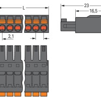 714-106/000-047 1-провідний роз'єм-розетка; кнопка; 1.5 мм²; чорний