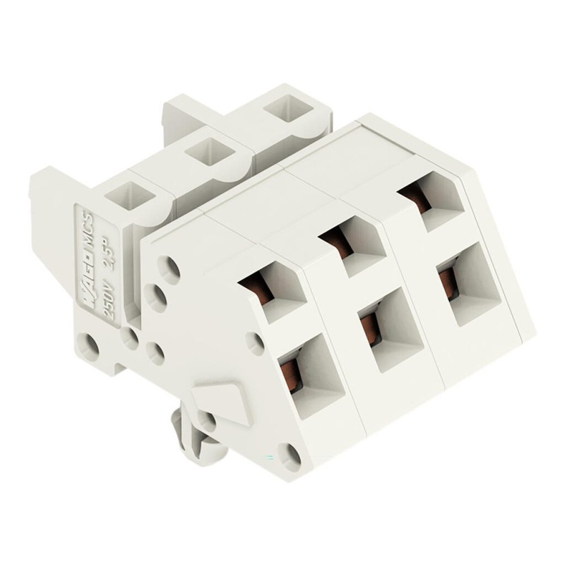721-333/008-000 1-провідний кутовий роз'єм-розетка; CAGE CLAMP®; 2.5 мм²; світло-сірий