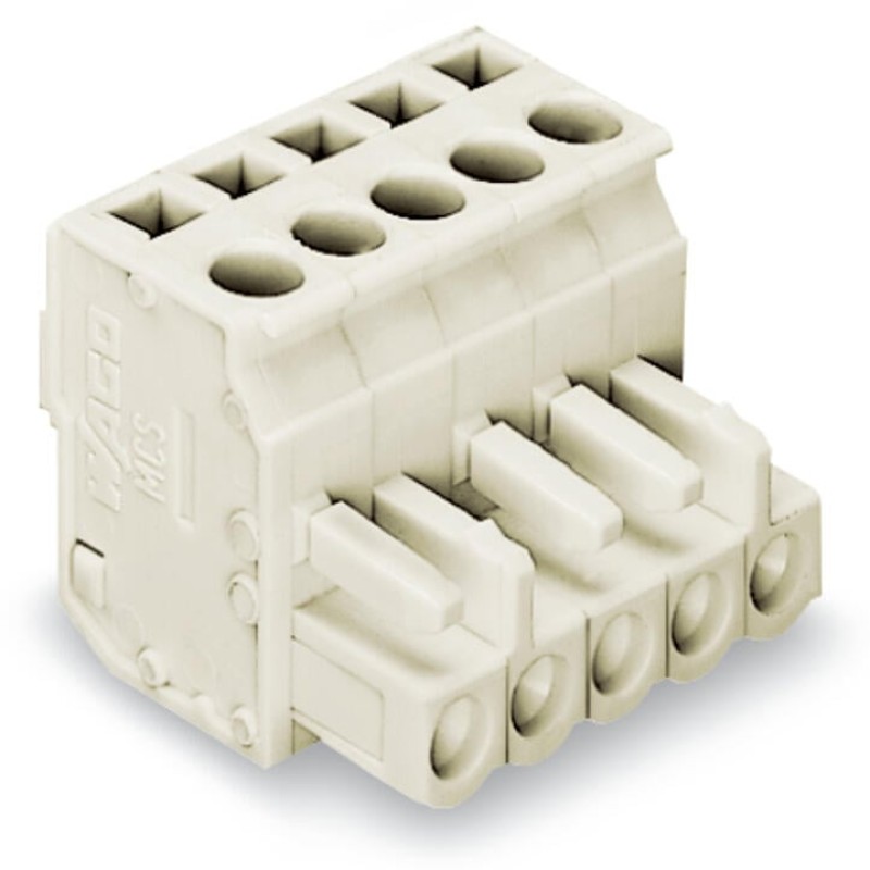 722-202/026-000 1-провідний кутовий роз'єм-розетка; CAGE CLAMP®; 2.5 мм²; світло-сірий