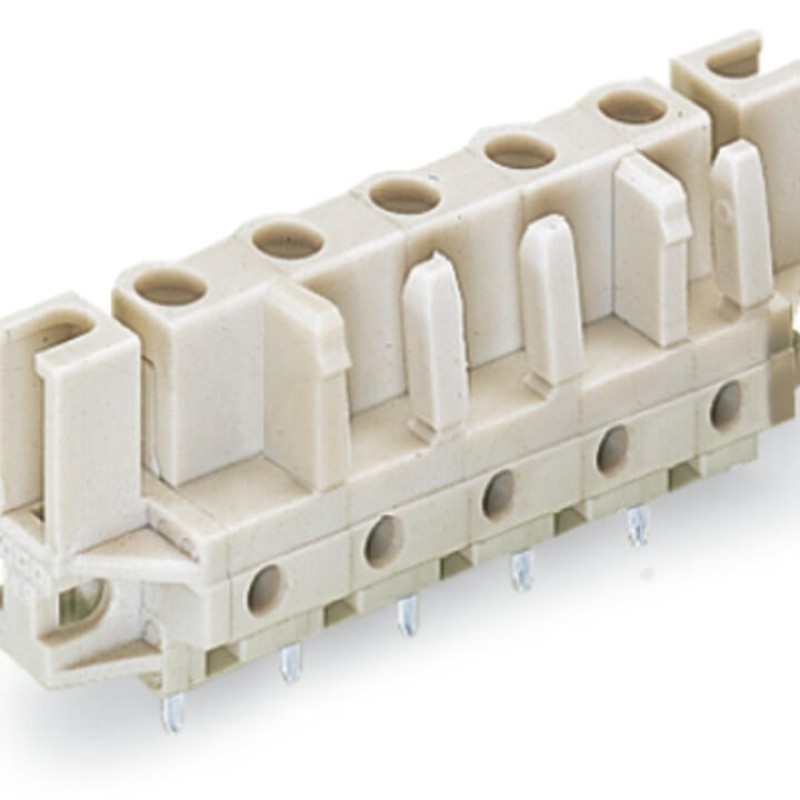 722-741/047-000 THT female header; straight; Pin spacing 7.5 mm; 11-pole; 100% protected against mismating; Spacer flange; 0.6 x 1.0 mm solder pin; light gray