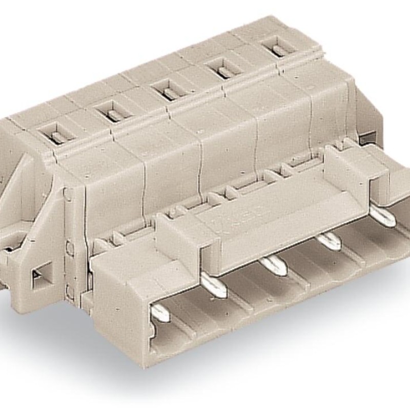 723-604/019-000 1-conductor male connector;CAGE CLAMP®;2.5 mm²;light gray