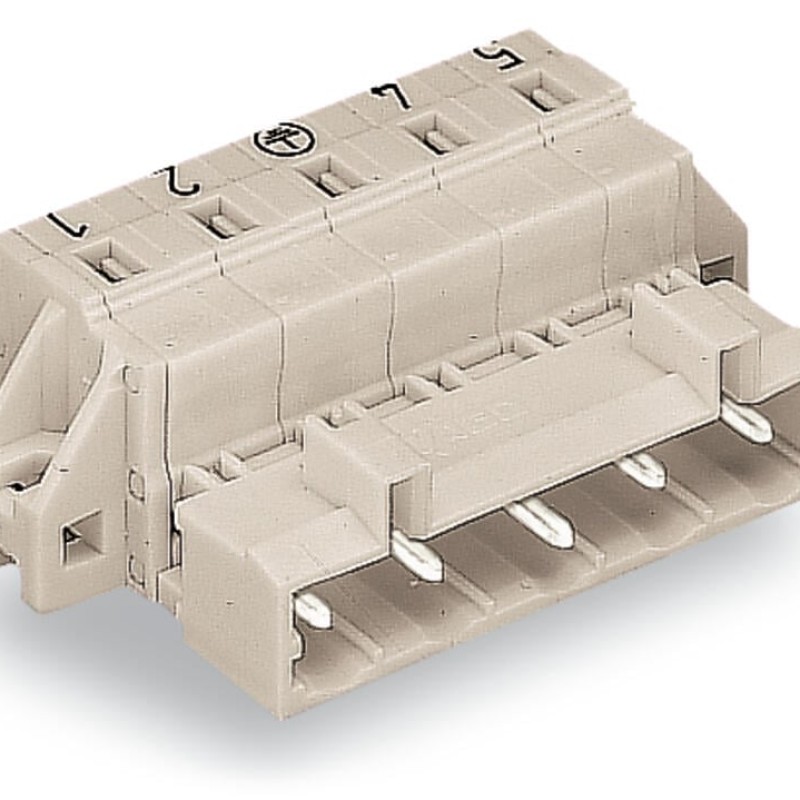 723-604/019-042 1-провідний штировий роз'єм; CAGE CLAMP®; 2.5 мм²; світло-сірий