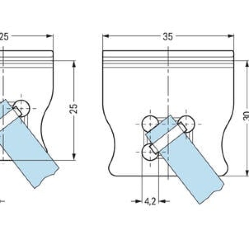 734-129 Strain relief plate;for female and male connectors;25 mm wide;light gray