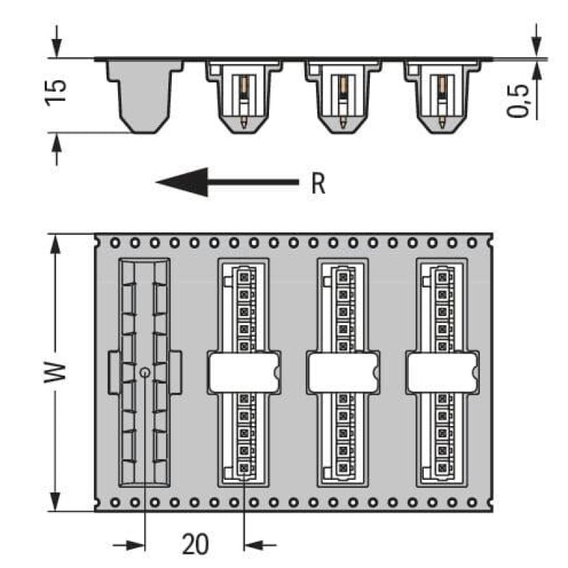 734-234/105-604/997-405 THR male header;1.0 x 1.0 mm solder pin;straight;black