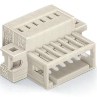 734-312/019-000 1-провідний штировий роз'єм; CAGE CLAMP®; 1.5 мм²; світло-сірий