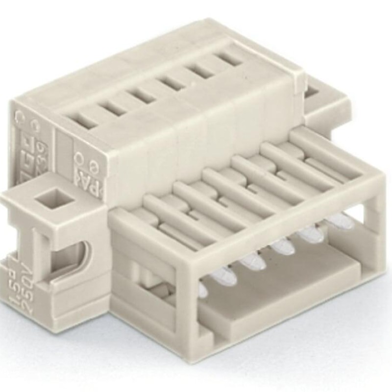 734-312/019-000 1-провідний штировий роз'єм; CAGE CLAMP®; 1.5 мм²; світло-сірий