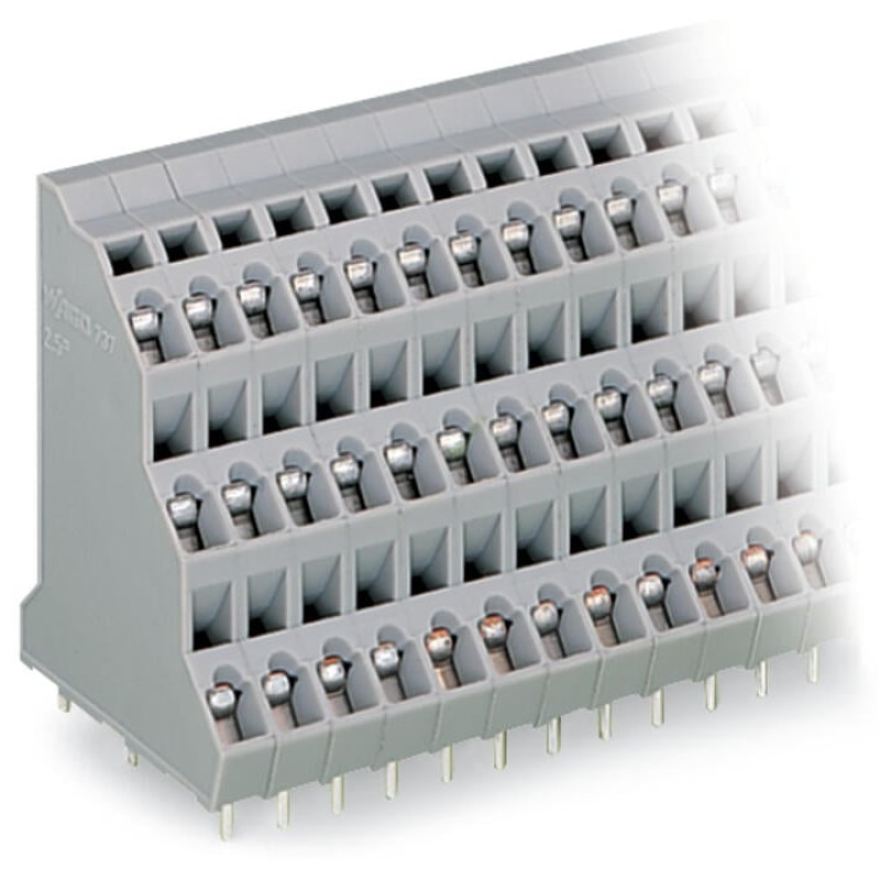 737-112 Triple-deck PCB terminal block;2.5 mm²;Pin spacing 5 mm;gray