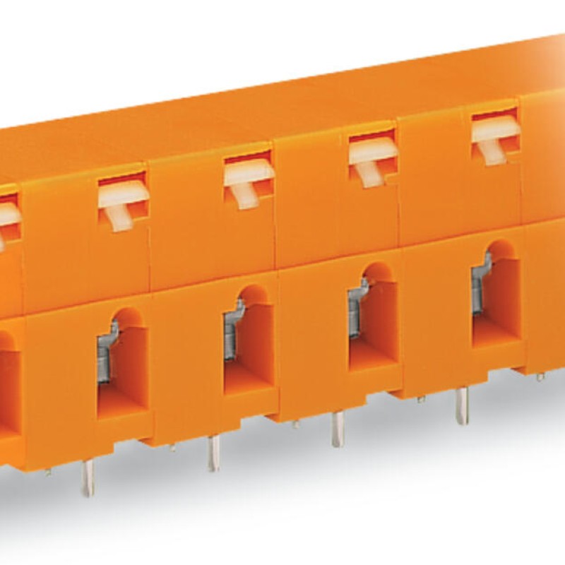 741-607 PCB terminal block; push-button; 2.5 mm²; Pin spacing 10.16 mm; 7-pole; CAGE CLAMP®; 2,50 mm²; orange