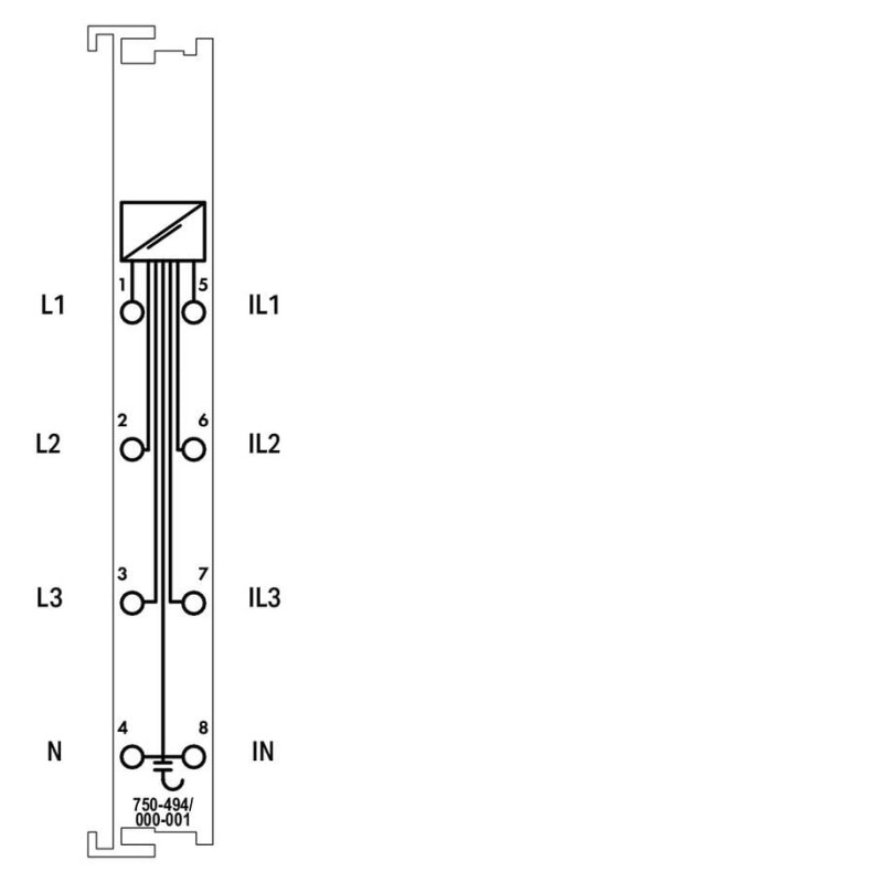 750-494/000-001 3-Phase Power Measurement;480 VAC, 5 A;light gray