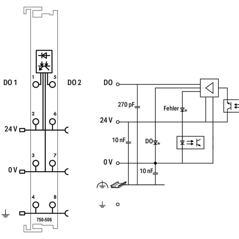 750-506 2-channel digital output;24 VDC;0.5 A;light gray