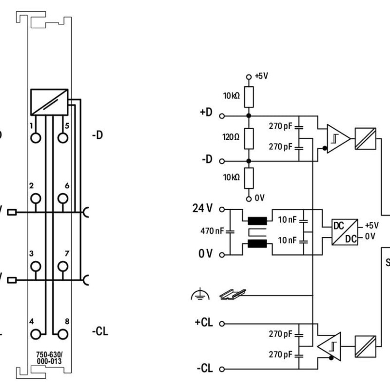 750-630/000-013 SSI transmitter interface;29 bits;125 kHz;light gray