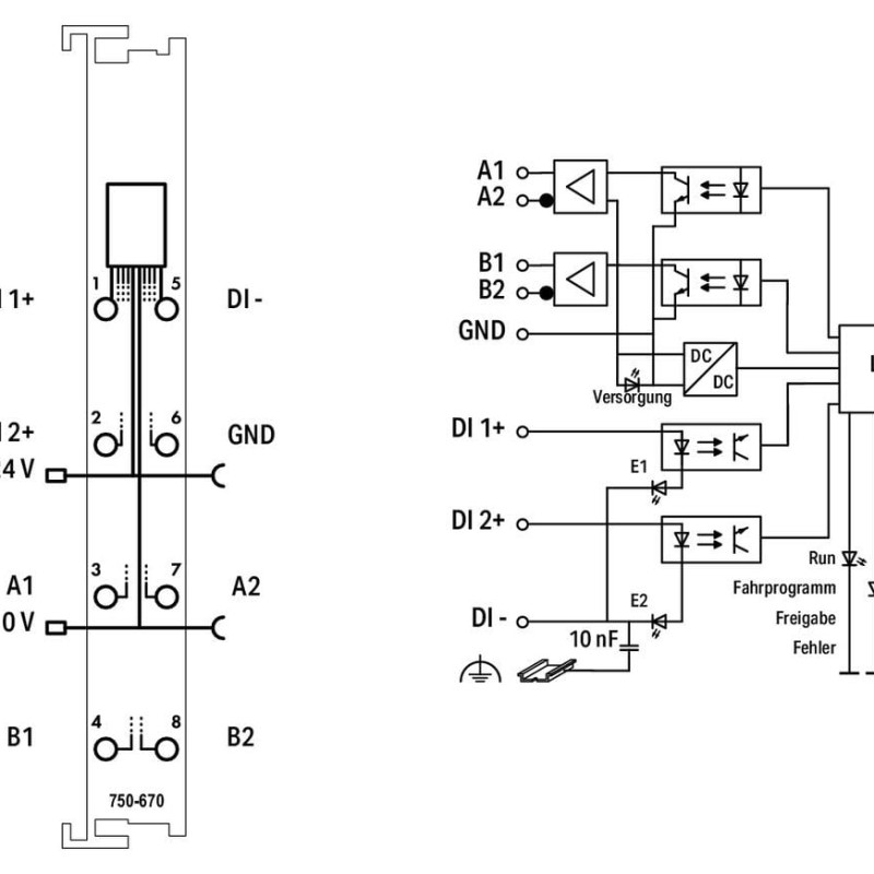 750-670 Stepper Controller;RS-422/24 VDC;20 mA;light gray
