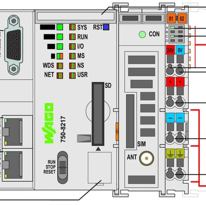 750-8217 Контролер PFC200; 2-ге покоління; 2 x ETHERNET, RS-232/-485, Мобільний радіомодуль 4G