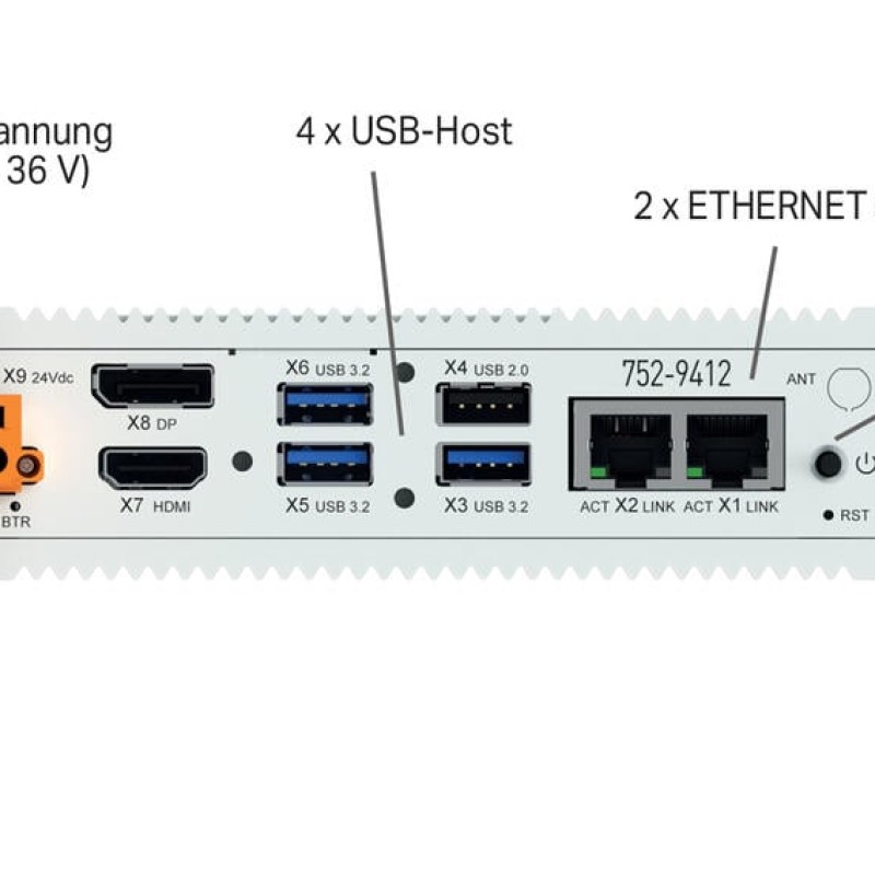 752-9412 Edge Computer; 2 x ETHERNET, 4 x USB, HDMI, DP; 16 ГБ ОЗП